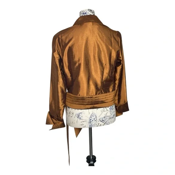 Cold Water Creek Elegant Wrap-Style Copper Top M - Picture 4 of 6